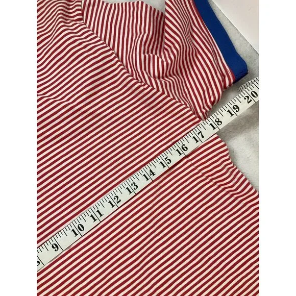 Free Assembly Polo Shirt Men Small Red Striped‎ Contrast Collar Cotton Short Slv - Picture 5 of 7